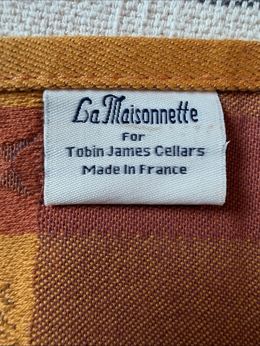 Gold & Brown Wine-Themed Kitchen Towel